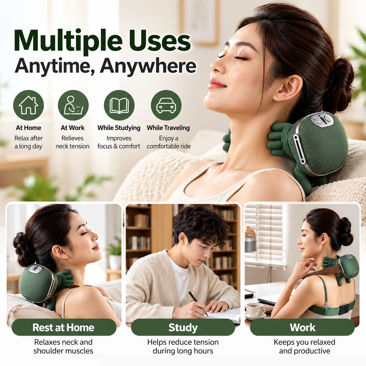 Smart Neck Massager | Heated Kneading - Image 4